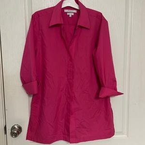 Beautiful pink button down with back button detail